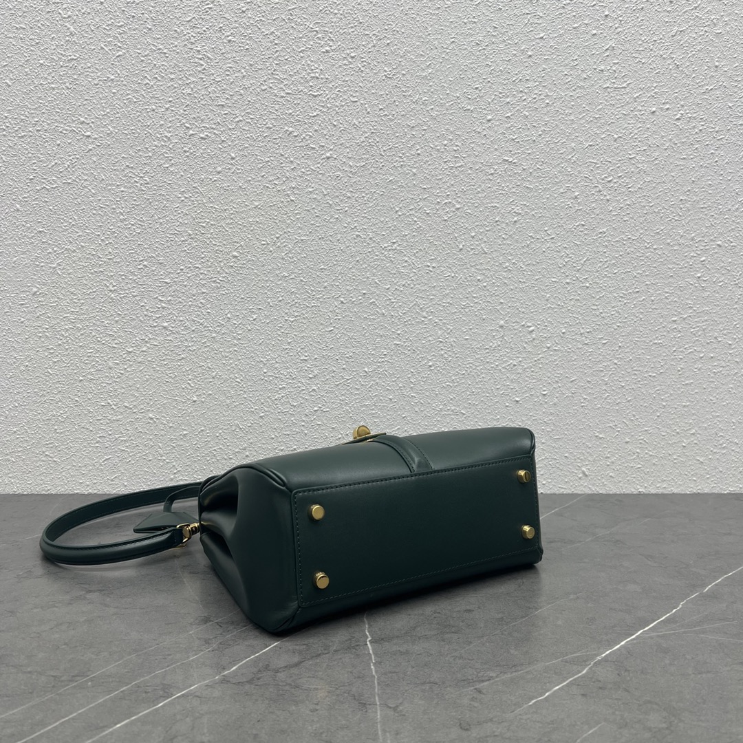 Celine Small 16 Satinated Calfskin Handbag Shoulder Bag Dark Green 188003